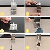 Vista 9 de HOWDIA Juego de Candado de Puerta de 4 Pulgadas, Cerradura de Pestillo de 90 Grados con Tornillos y Candado de Acero Inoxidable de Seguridad