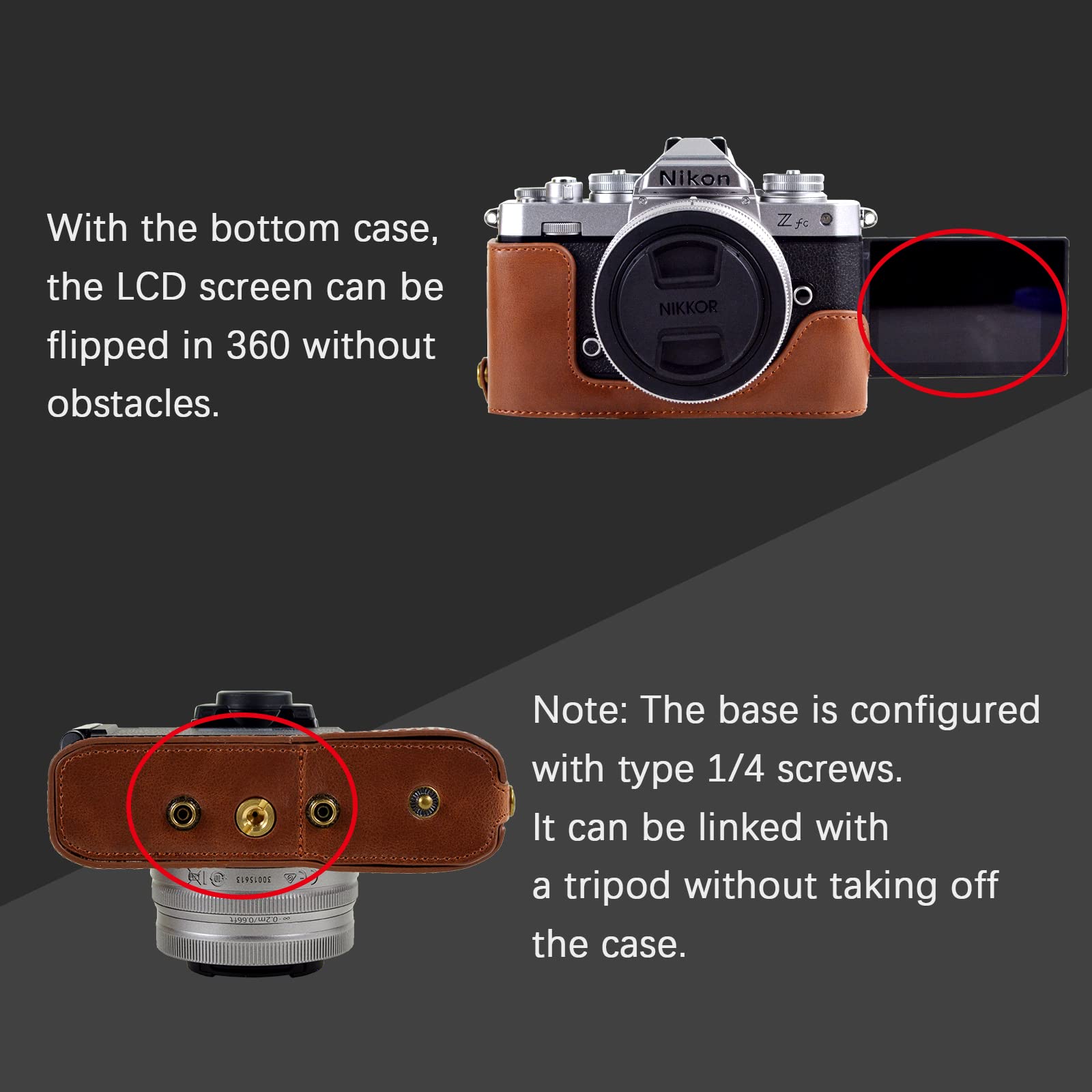 MUZIRI KINOKOO ZFC Case PU Leather Protective Camera Case Cover