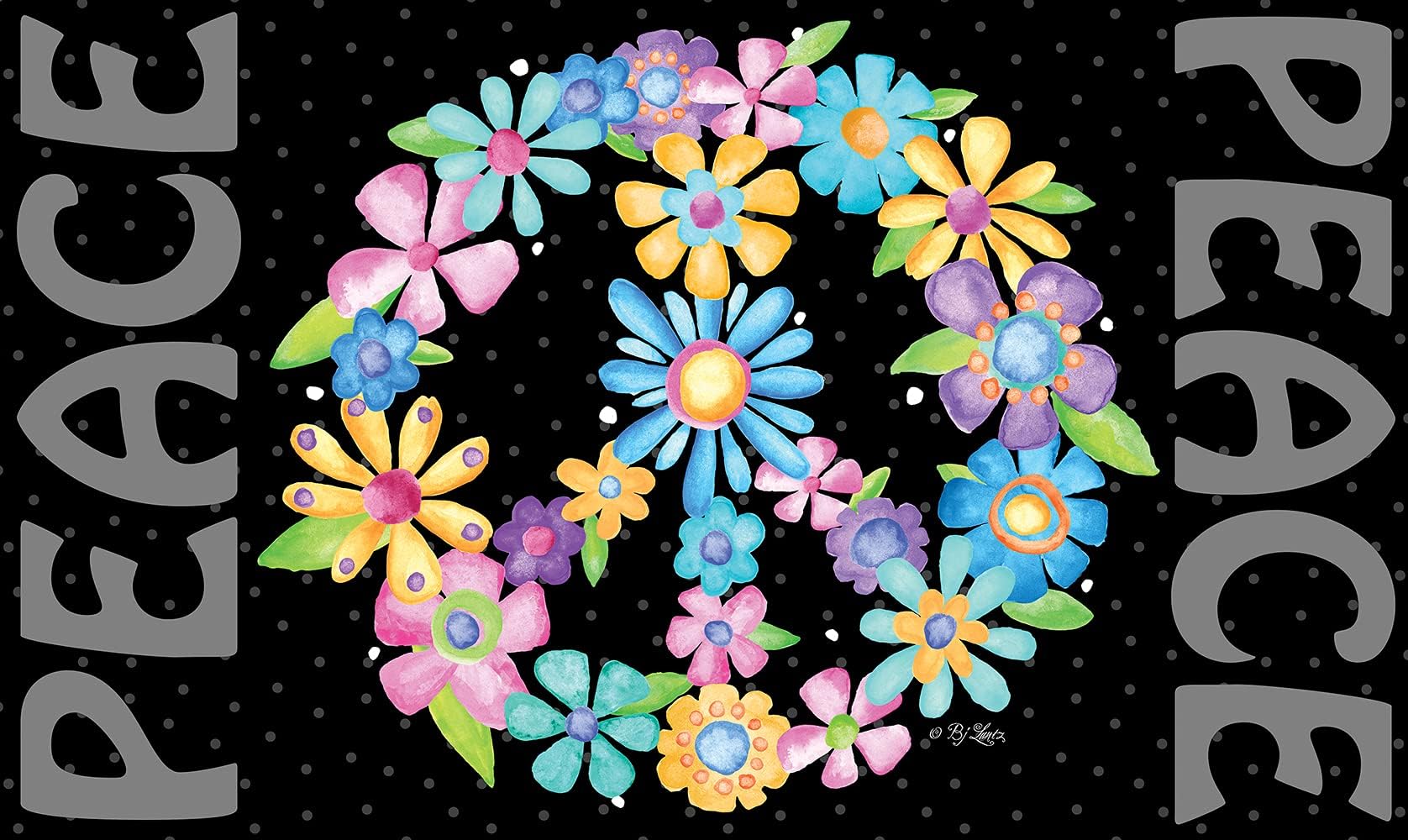 Amazon.com: Door Mat Hippie Peace Welcome Non-Slip Mats Funny Doormat ...
