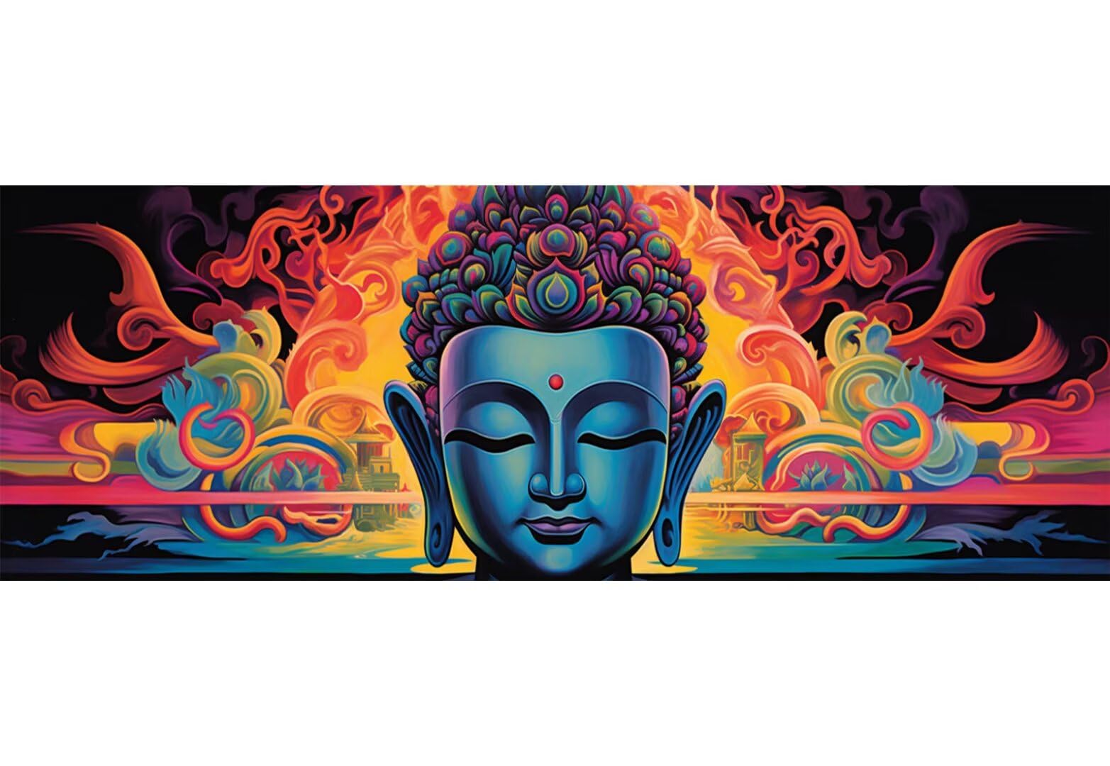 5D Bouddha Diamond Painting, Peinture Diamant Grand DIY Broderie Diamant Painting Adultes Kit Complet, Diamond Art Painting Images pour Débutant Pour Décor Murale Maison 55x160 cm/22x63 Inch M-710