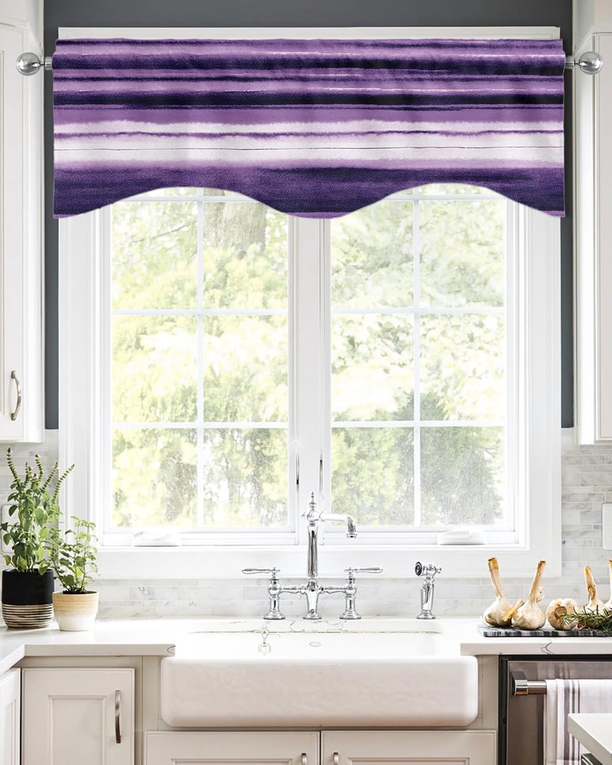 Amazon.com: Valance Curtain Short Kitchen Valance for Windows ...