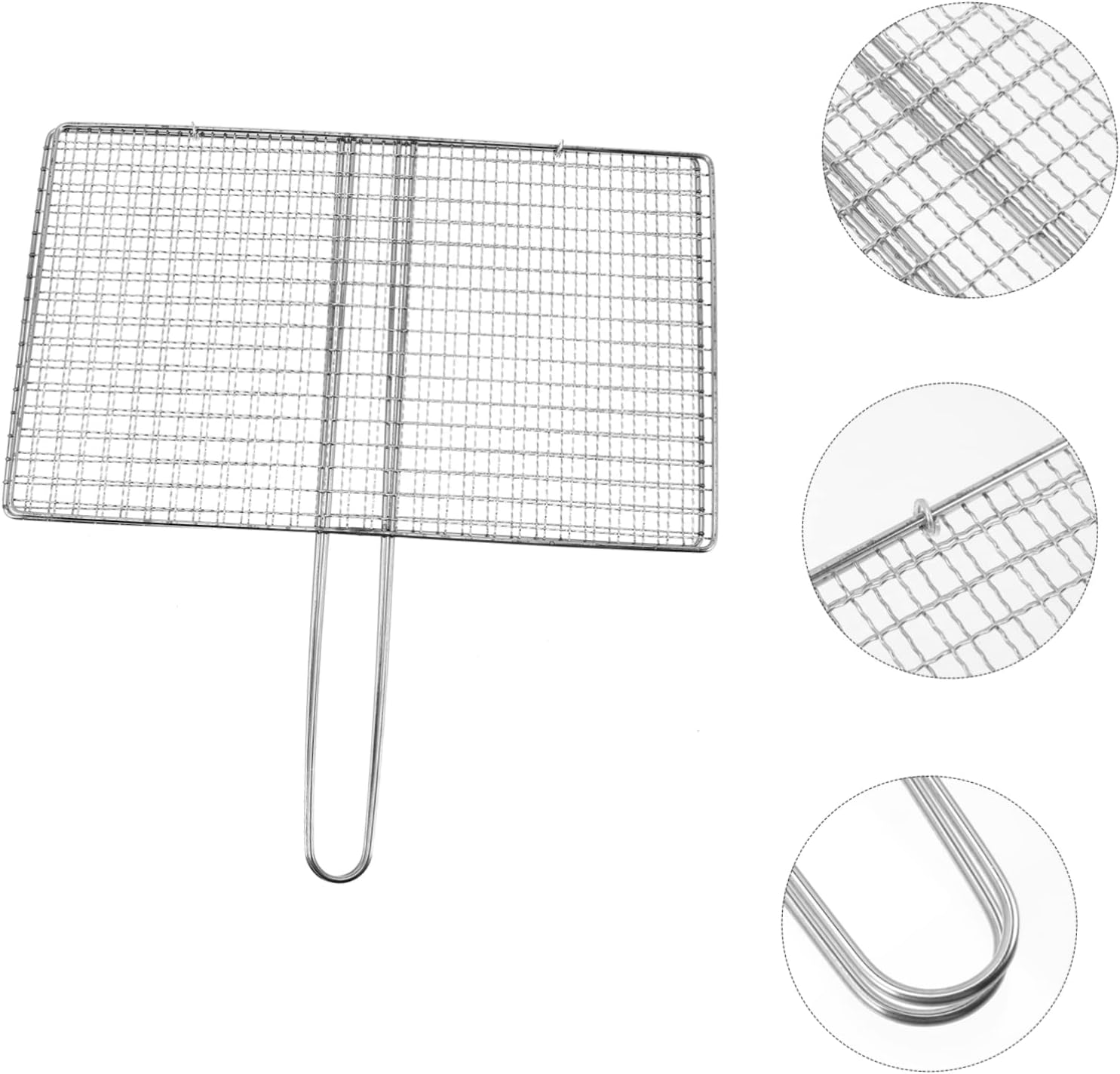 YARNOW Stainless Steel Fish Grill Basket with Handle for Outdoor BBQ Portable Rack for Grilling Meat Vegetables and Fish Camping and Picnics