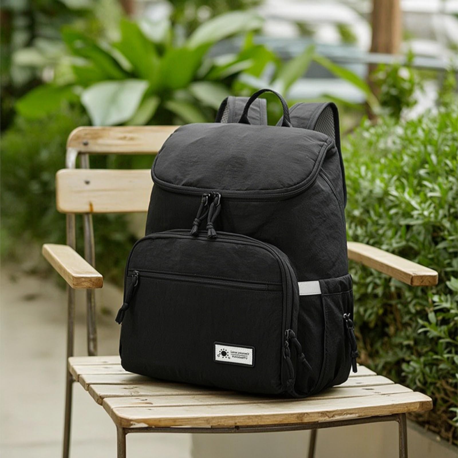 Zaino Fasciatoio Organizzato Borsa Fasciatoio Facile da Pulire Borsa con Tasche Laterali per Mamme, Array, Grigio Scuro