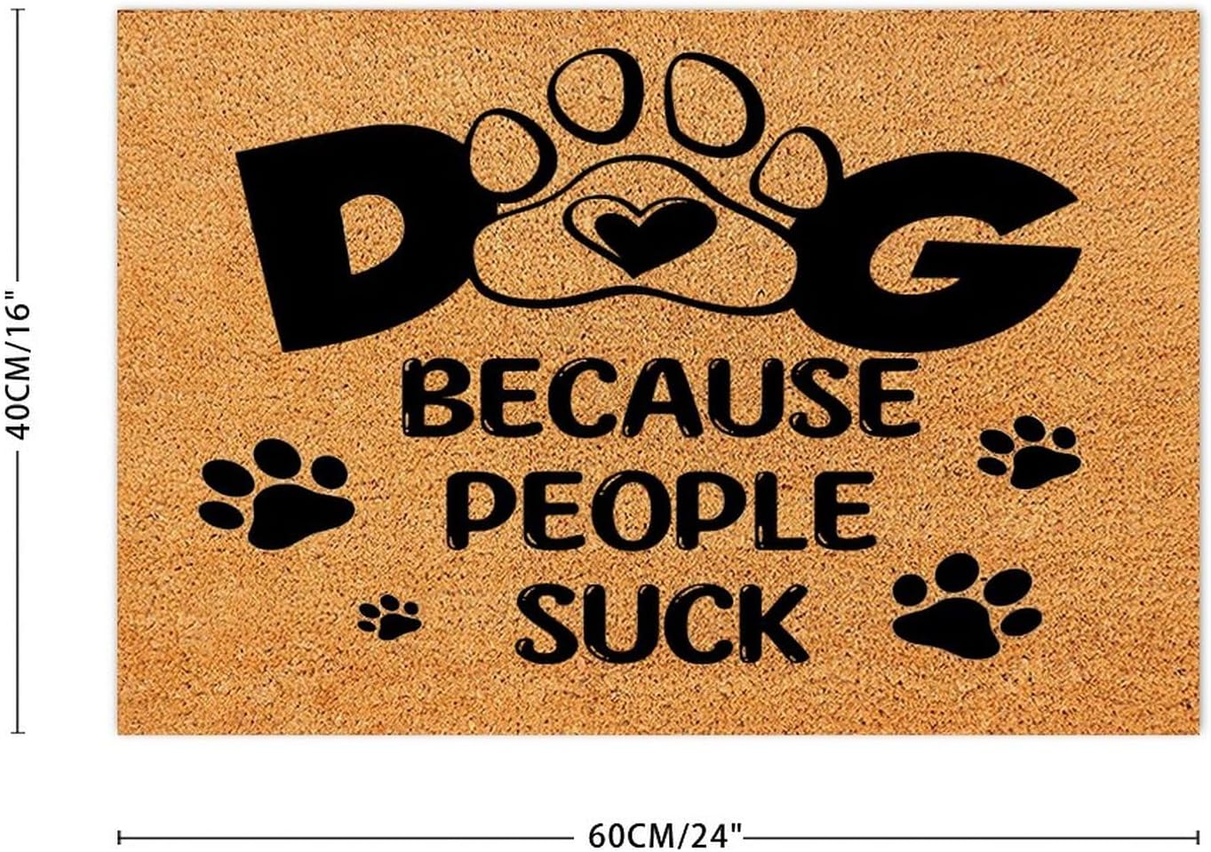 Dogs Because People Suck Coir Fiber Indoor Door Mat 16x24 Inch Front Door Mat Anti Slip Door Mat Floor Rug for Apartment Balcony Home Decor