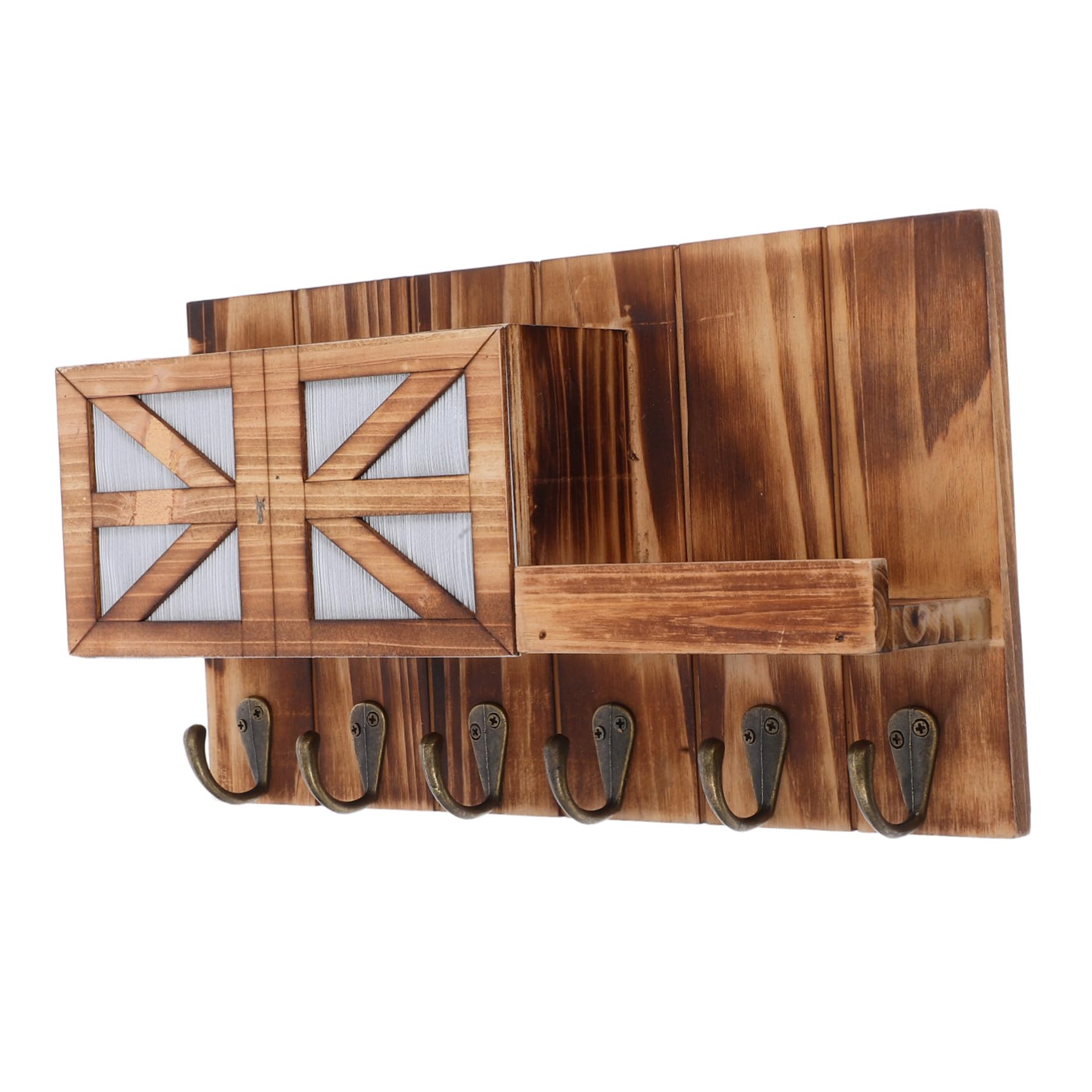 Porte clé mural et étagère flottante Toyvian en bois rustique pour couloir
