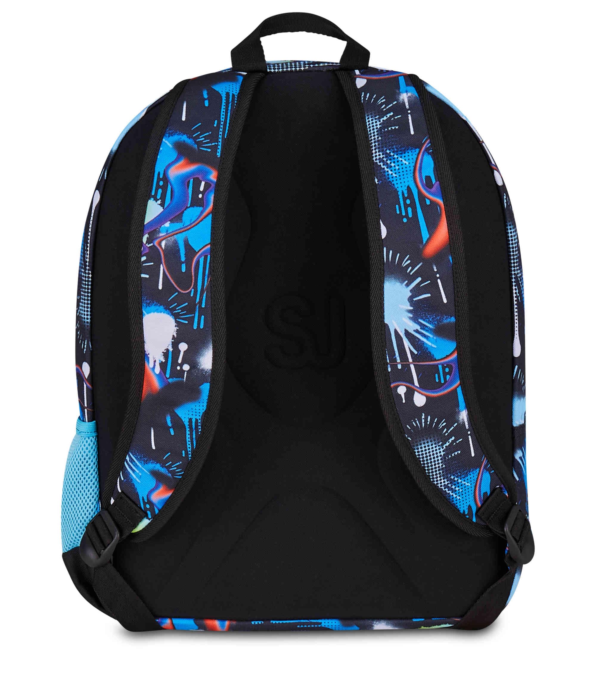 SJ GANG STYLE JAM GANG Zaino Scuola Doppio Scomparto, Sj Ever Fluid Game, Blu, 31 L, Con Tasca Porta Borraccia e Charm Staccabile, Elementari, Bambino