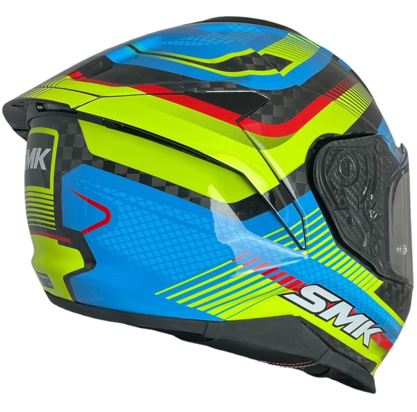 Casco Integral de Moto SMK Titan Carbon Razor GL254 – Fibra de Carbono Decorado Brillo, Ligero, Deportivo, y Visor Antirrayas (L 59/60)