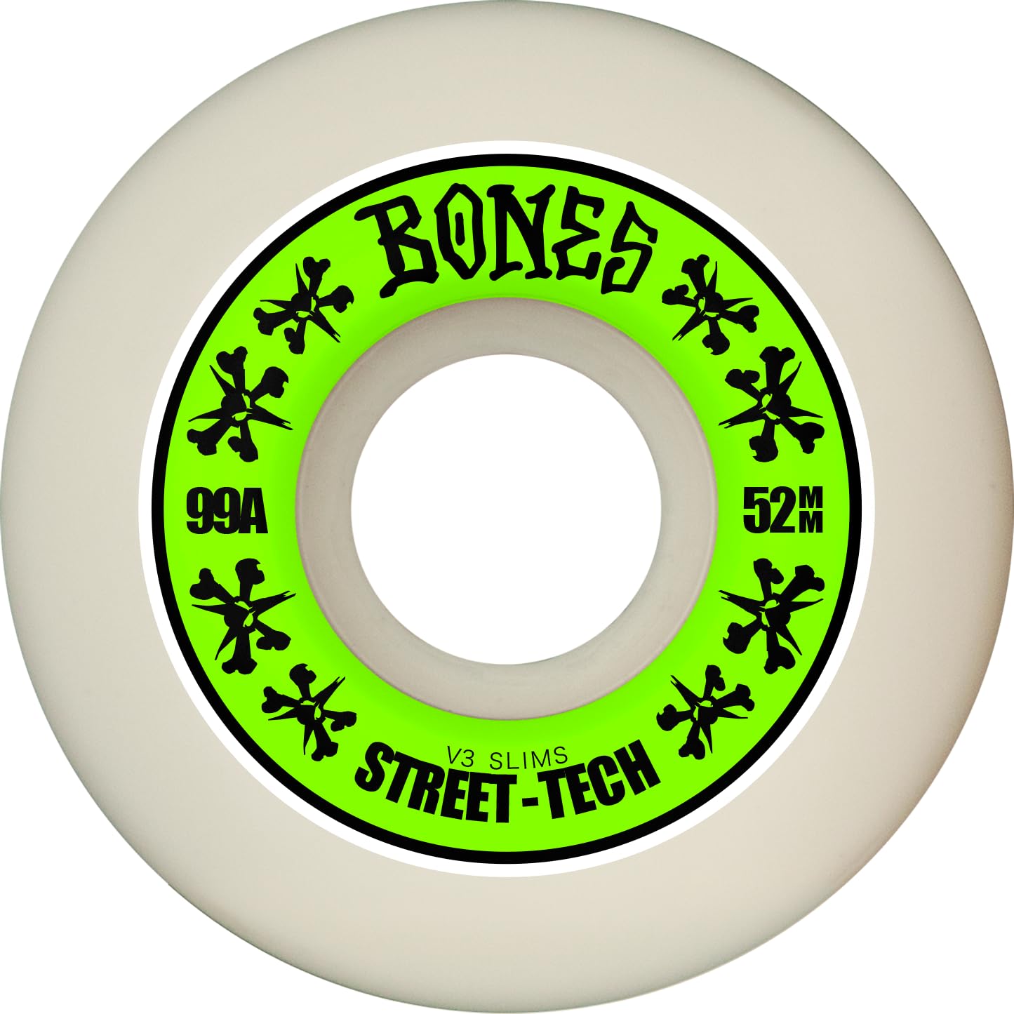 Bones Wheels Street Tech Formula STF Slims Skateboard Wheels, 52mm, 99A, V3 Slims
