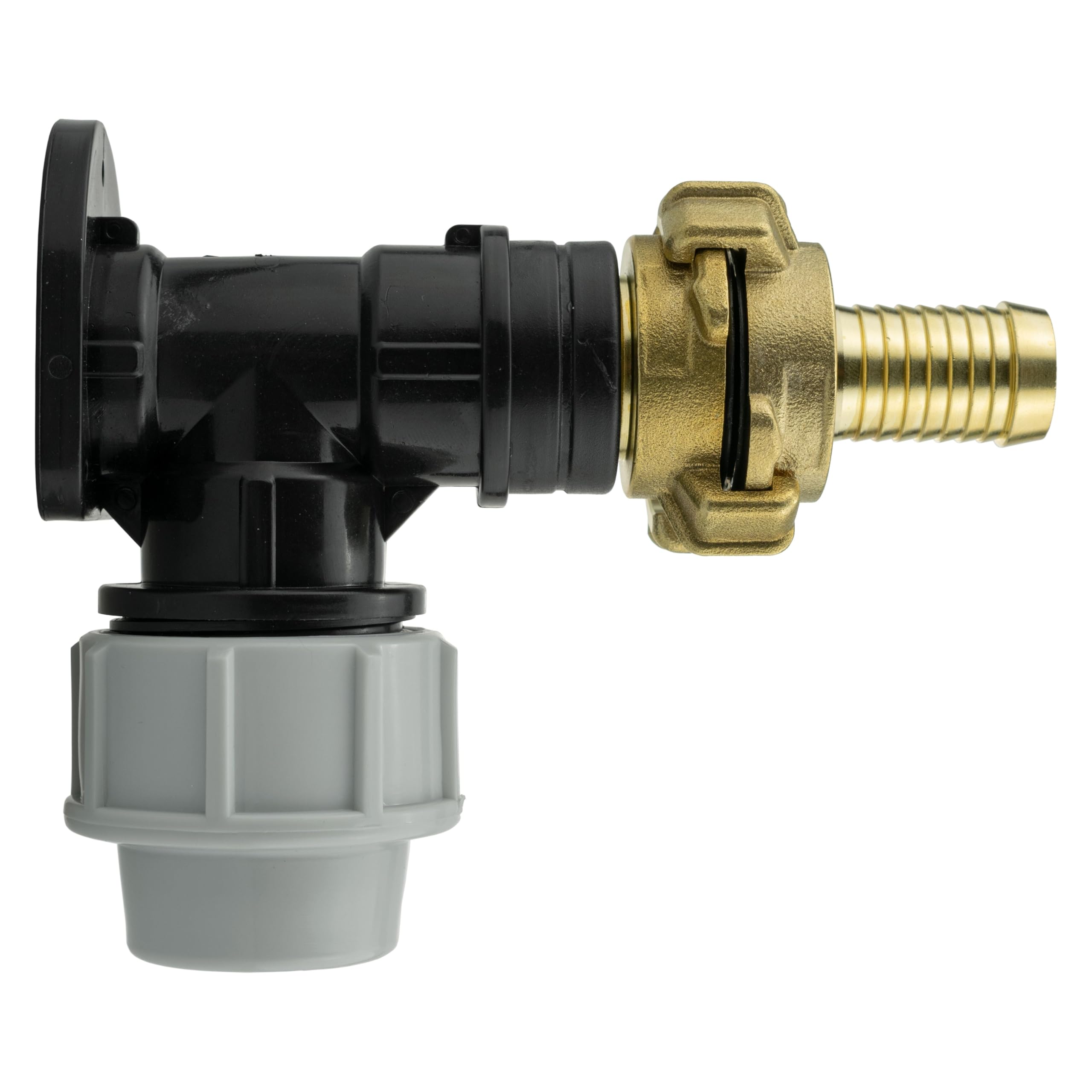  - 25mm Mdpe Wall Flange Kit With 19mm Barbed Geka Connector And 3/4" Bsp Geka Male