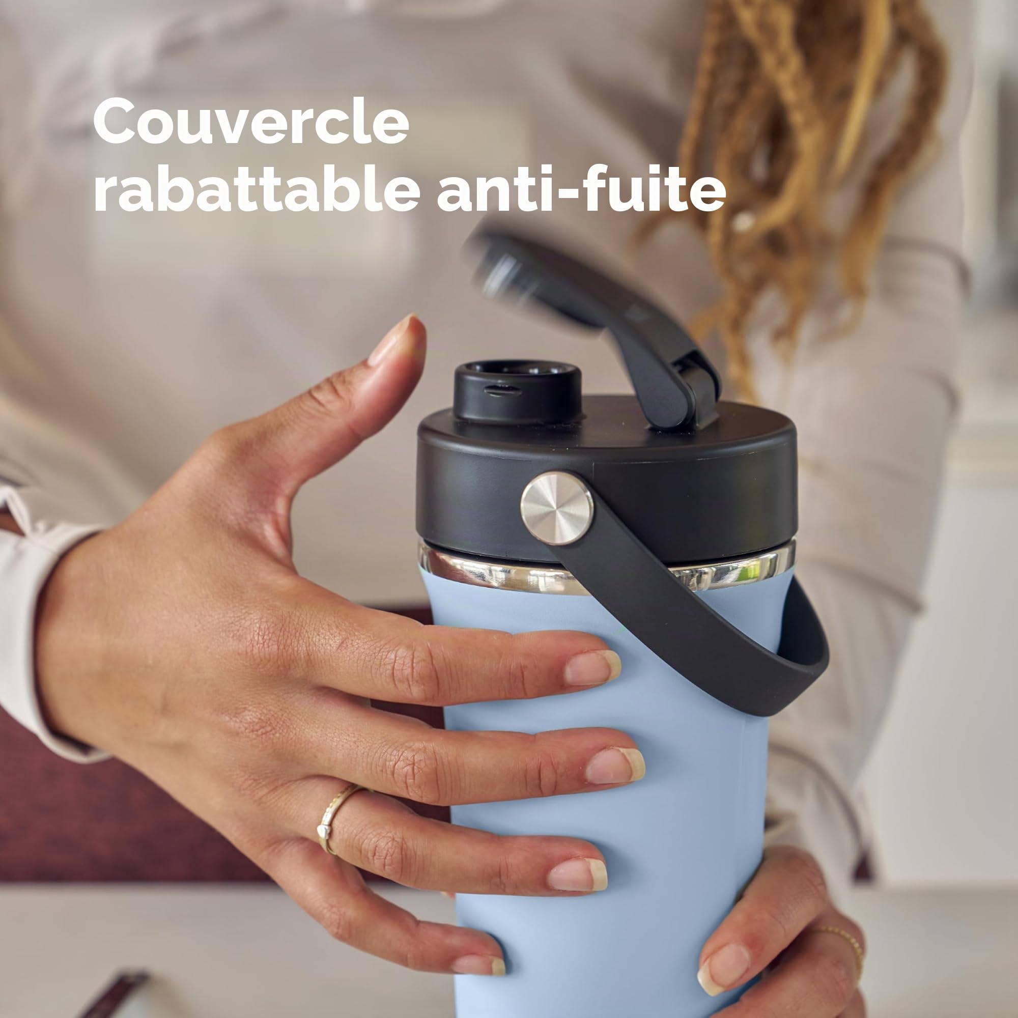 Hydro Flask - Insulated Shaker Bottle - Shaker isolé 709 ml (24 oz) pour Smoothies, Boissons Protéinées et Compléments Alimentaires - Black