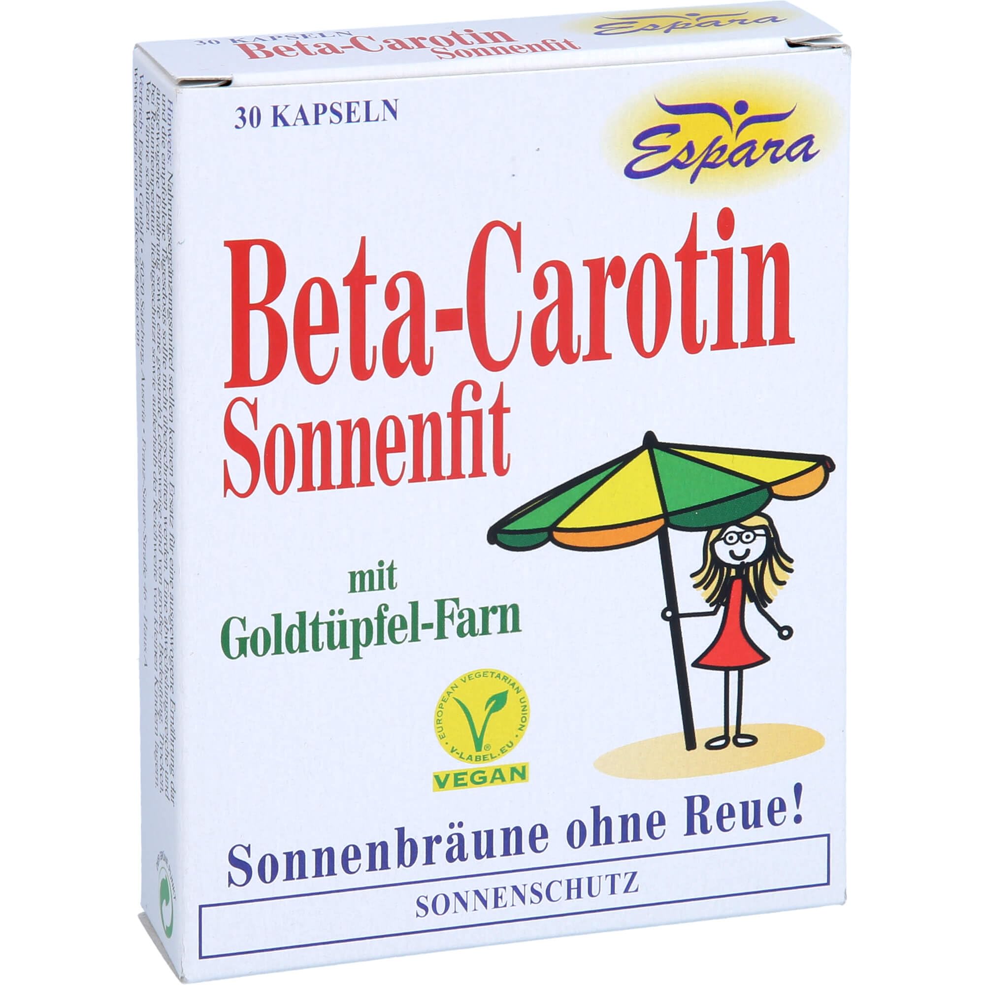 Beta-Carotin Sonnenfit mit Goldtüpfel-Farn Kapseln für Sonnenbräune ohne Reue, 30 St. Kapseln
