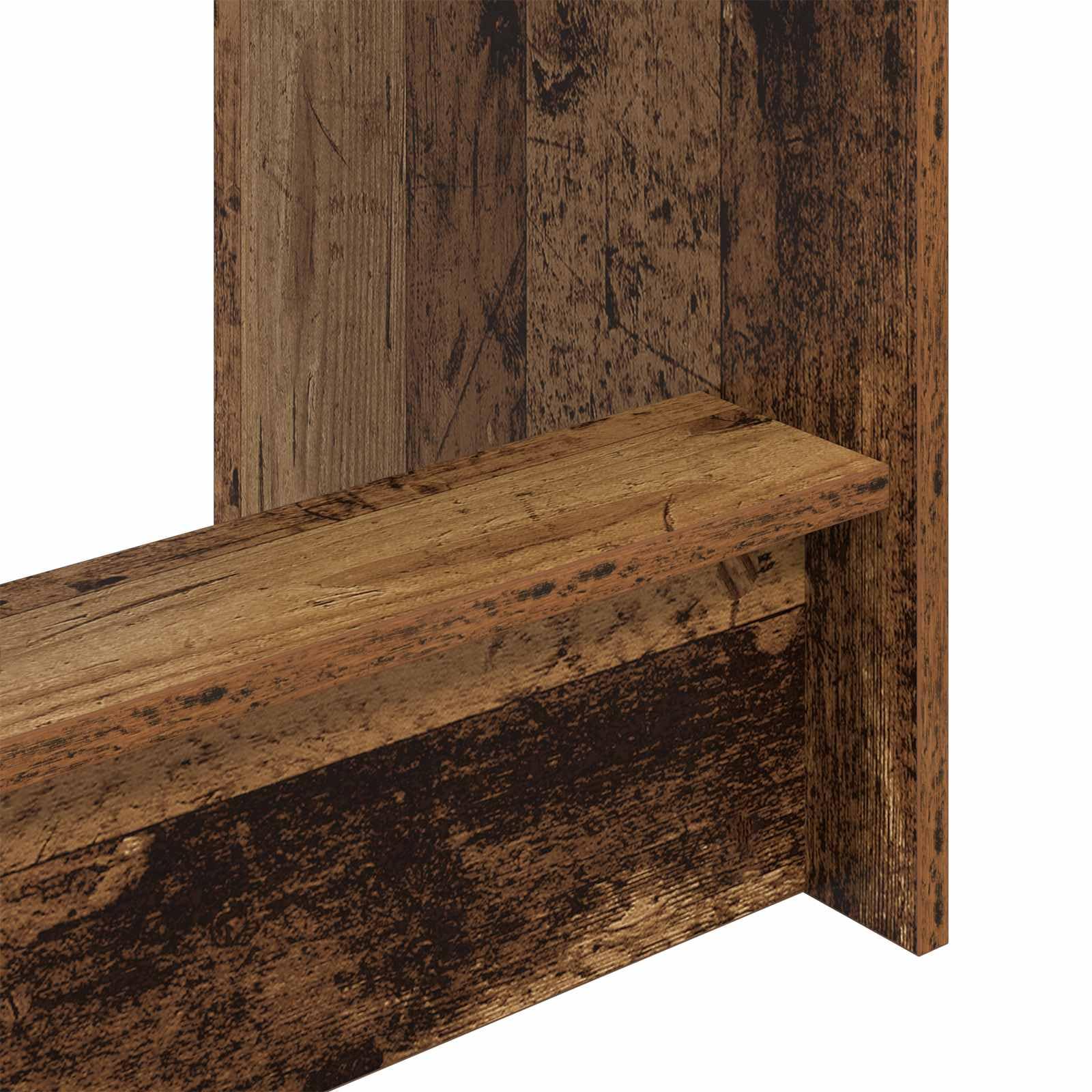 Escritorio para cama de madera recuperada, 100 x 45 x 75 cm, con cajón y estante, como mesa para ordenador portátil para oficina en casa, para dormitorio y estudio