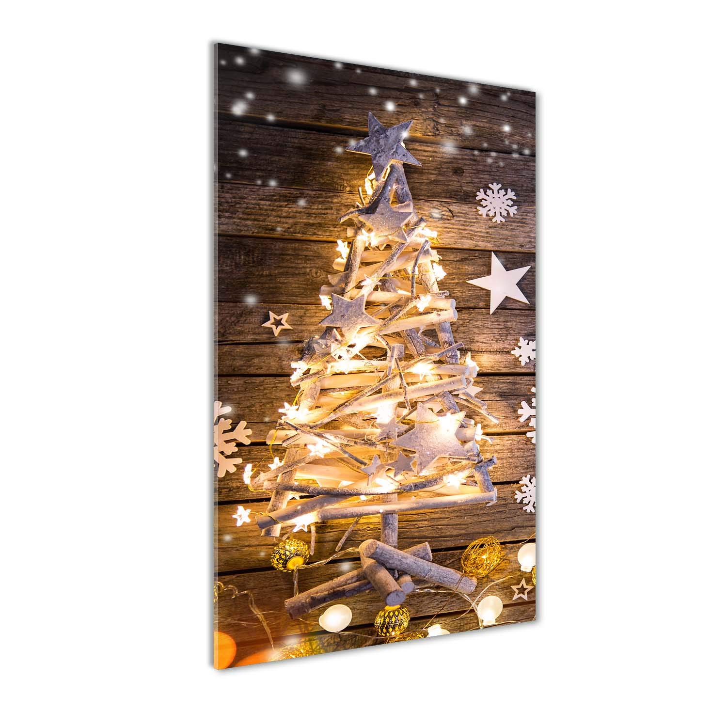 Tulup Acrylglas - 70x140cm - Bild Acrylglas Deko Wandbild Kunststoff/Acrylglas Bild - Dekorative Wand Küche & Wohnzimmer - Glänzender Weihnachtsbaum