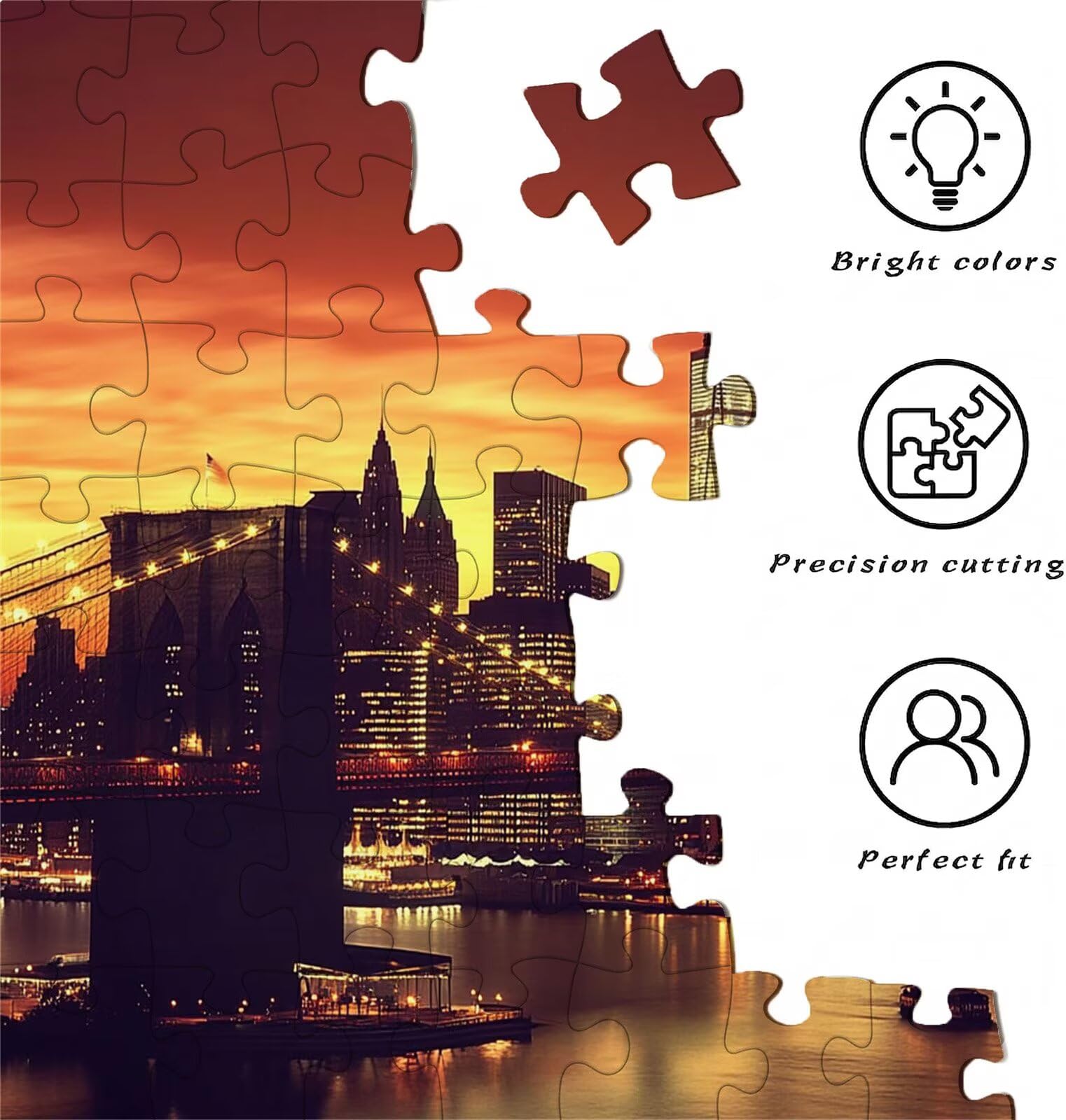 Puzzle 6000 elementów dla dorosłych, architektura most puzzle trudne i kolorowe drewno, duża łamigłówka 179,5 x 105,5 cm, antystresowa gra z plakatem, dekoracja ścienna domu, prezent dla kobiet w0-363