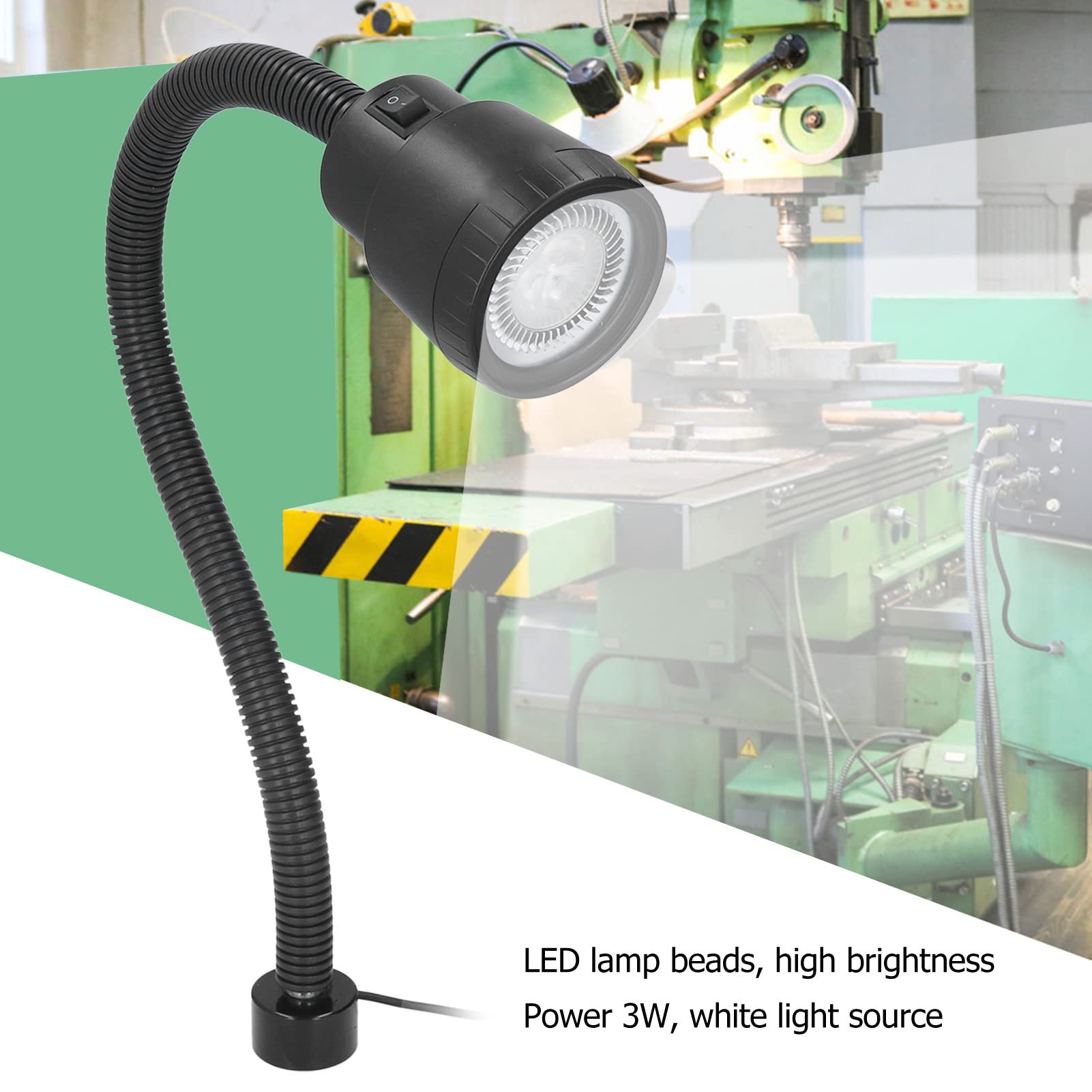 Led Magnetic Machine Work Light, Led Machine Tool Work Light 3w Led Strong Magnet  Base Light Universal Hose Lathe Light 24v, Lighting \u0026 Ceiling Fans –  BigaMart, image size:1601x1601