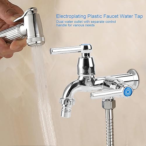 Miniatura 3 de Grifo de agua con doble caño, grifos de cocina, lavabo, lavabo, mezclador de refrigerador, grifo mezclador de plástico galvanizado, grifo de agua