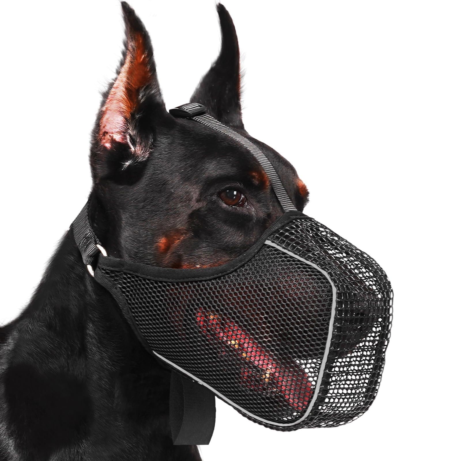 Maulkorb für Hunde, Weicher Netzmaulkorb für kleine, mittelgroße und große Hunde, verstellbare Welpenmaulkörbe zum Auffangen von Beißen, Lecken und Kauen, ermöglicht Hecheln und Trinken(XXL)