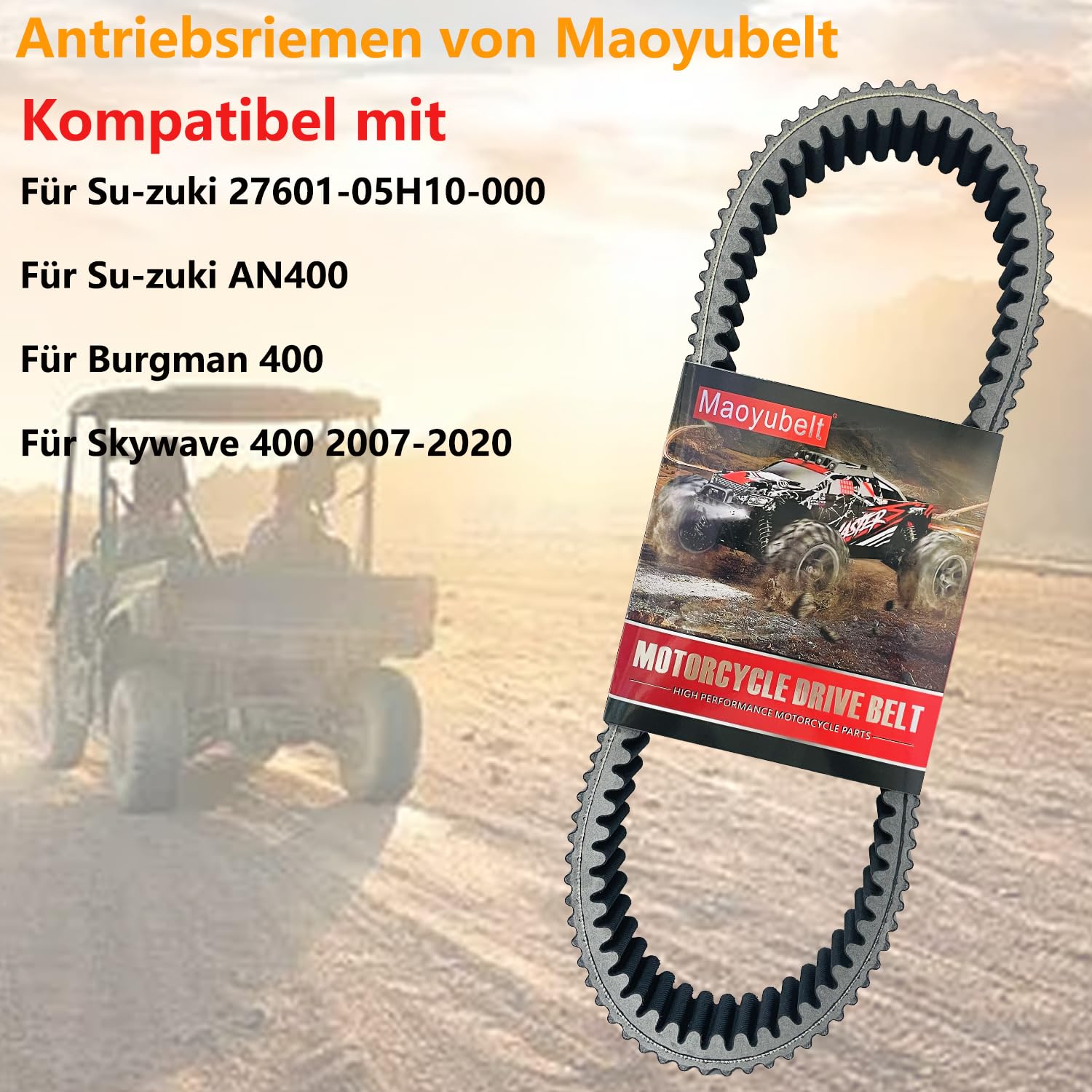 Cinghia di trasmissione per Su-zuki AN400 per Burgman 400 per Skywave 400 1999 2000 2001 2002 27601-15F03 per cinghia dentata AN 400 (27601-05H10-000)
