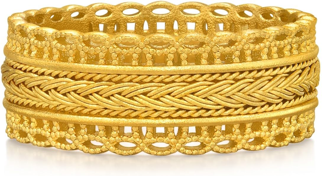 CHOW SANG SANG 999.9 24K Gold Cultural Blessings Ring for Women US Size 7.75 94540R Price-by-Weight 7.48g Gold