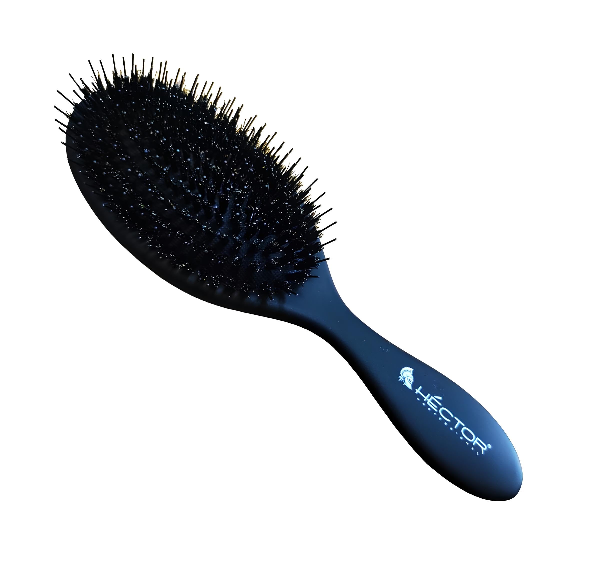 Hector Professional Hair Detangling Brush - Soft Bristle Hair Brushes For Women | Straight & Curly Wet Dry Brush | Travel Brush (Black, 1 Pc)-image-5