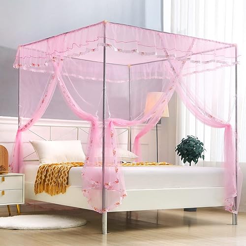 Vista 22 de Toldo para cama de matrimonio, matrimonio, tamaños queen y king Blanco