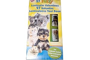 27 Pets Animals Lenticular Valentines Classroom Sharing Cards - Puppies, Kittens, Koala...