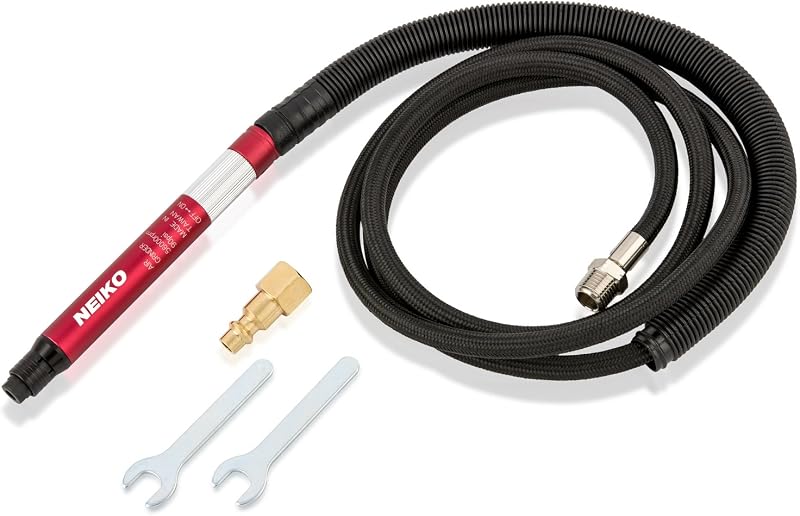 NEIKO 10649A Micro amoladora de aire | Capacidad de 1/8" (3 mm) | Tipo lápiz | 54,000 RPM | Para limpieza de troqueles, rotores, placas de respaldo, pastillas de freno, soportes, etc.