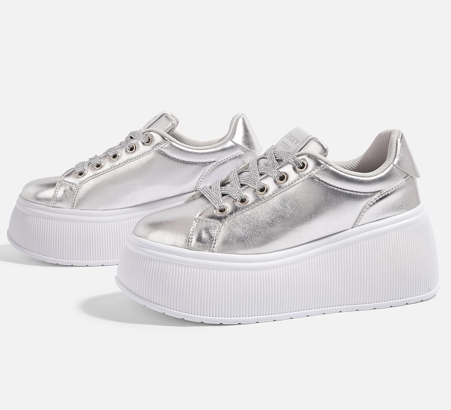 LUCKY STEP Women's Platform Fashion Sneakers Classic Wedge Canvas Casual Low Top Retro Walking Shoes - Image 6