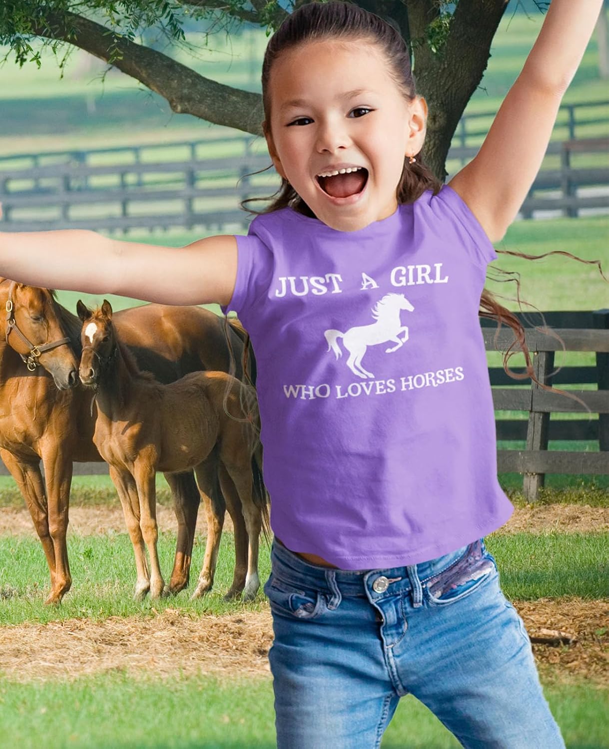 Tstars Just A Girl Who Loves Horses Shirt Horse Lover Gifts Equestrian Girls Shirts