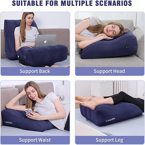 Miniatura 2 de Almohada de cuña para dormir  Almohada inflable de elevación de piernas para hinchazón, circulación, alivio del dolor de piernas y espalda, soporte