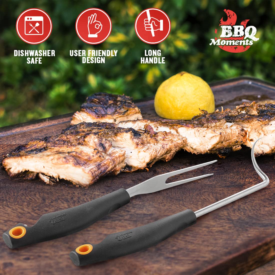 Forchettone per Carne e Verdure, Barbecue in Acciaio Inossidabile - Per BBQ