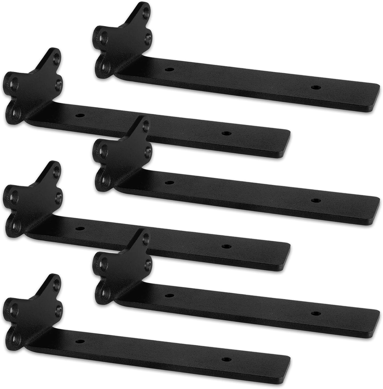 Leixiny Floating Shelf Bracket 10 inch6 Pcs Heavy Duty L Shelf Brackets Black