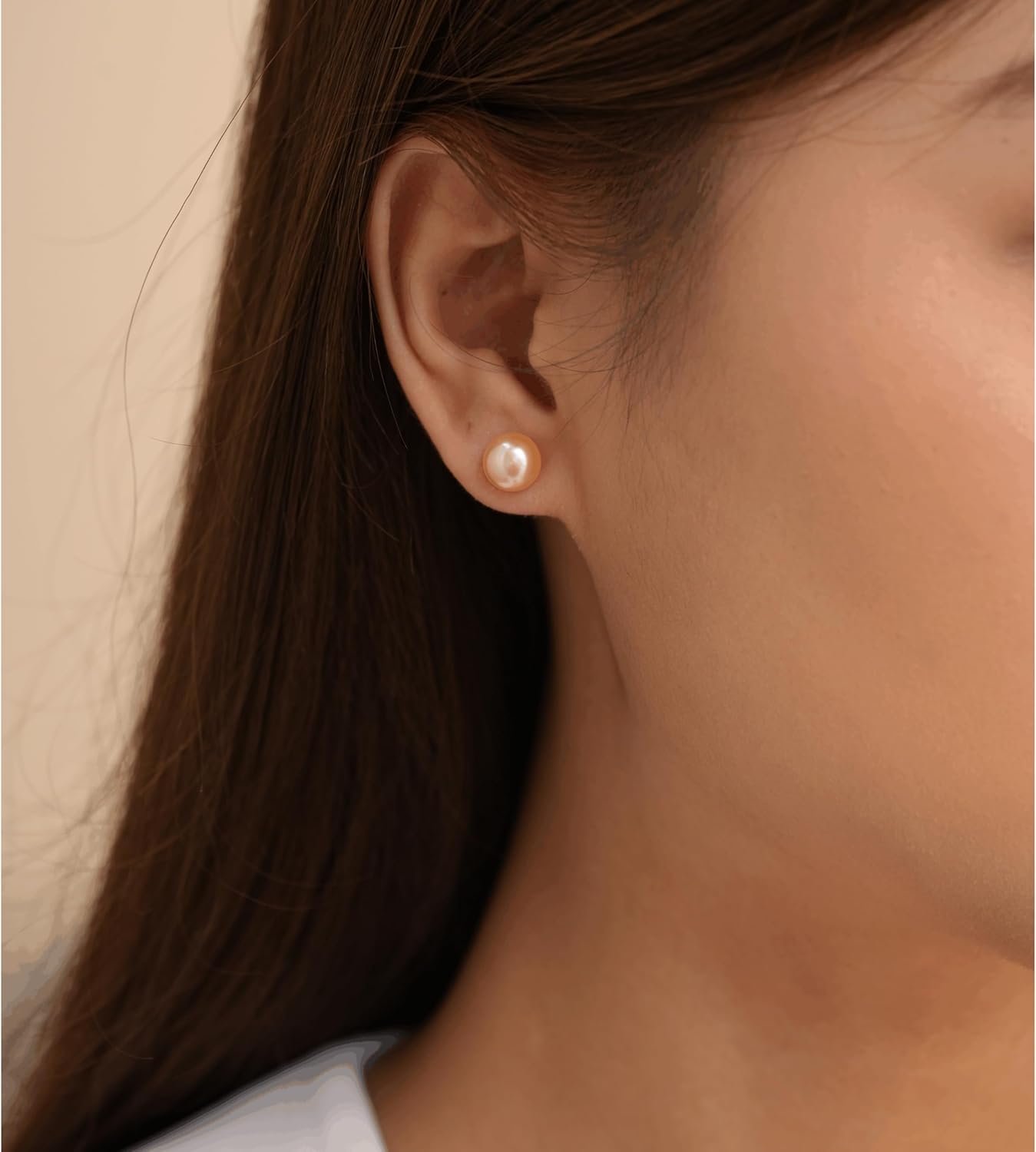 Pearl Stud Earrings for Women, 8-10mm Freshwater Cultured Pearls, Hypoallergenic Sterling Silver 925 Ear Studs, Genuine White Pink Purple Pearls, Christmas Birthday Wedding Anniversary Jewelry Gifts for Mom Wife Daughter - Image 4