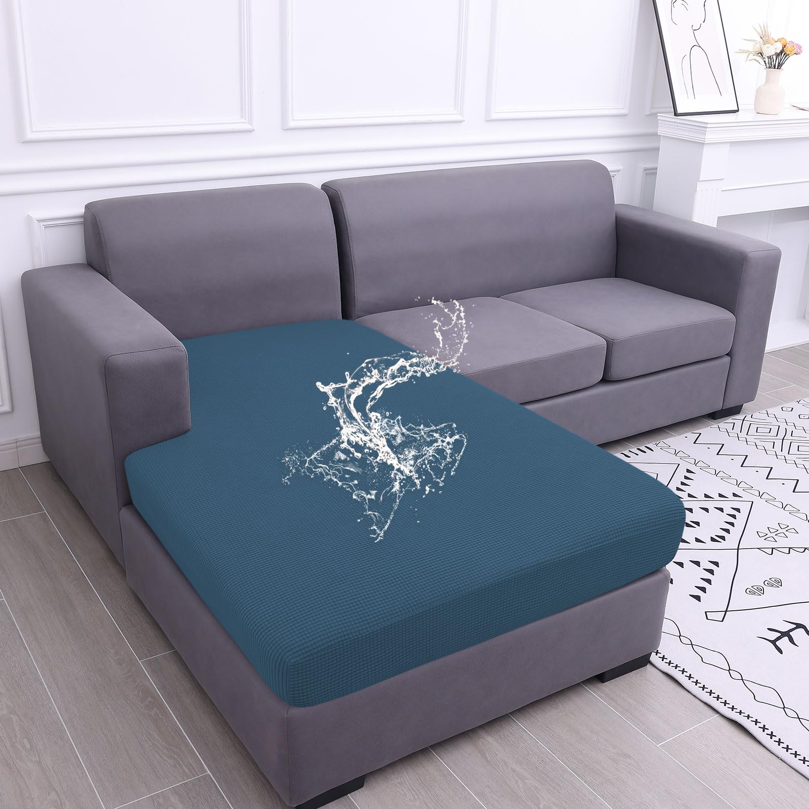 hyha Waterproof Sectional Couch Covers, Non Slip Sofa Cushion Covers
