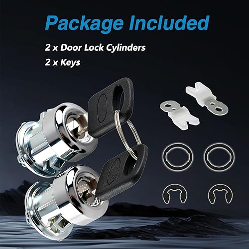 Miniatura 8 de 1 par de cilindros de cerradura de puerta con juego de llaves compatibles con Ford F150 F250 F350 F450 F550 Super Duty Excursion Explorer Freestar