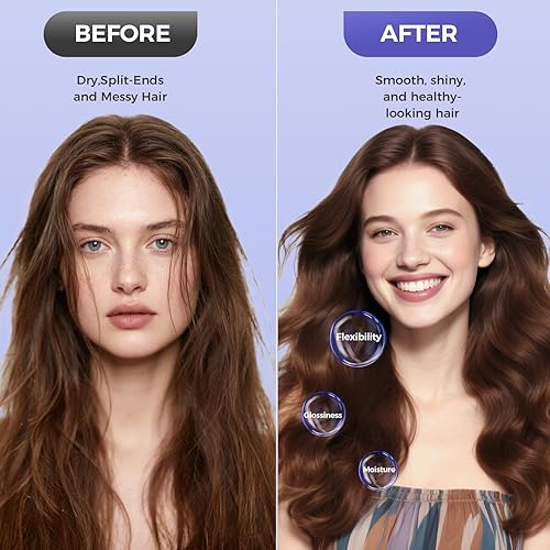 Miniatura 3 de Secador de pelo, secador de pelo, cepillo de aire caliente 7 en 1, secado rápido, rizado, alisado y voluminizador, motor de alta velocidad de 1500