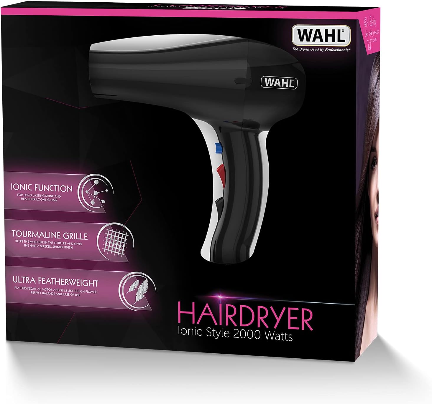 Wahl Ionic Style Hairdryer, Professional Quality Dryer, Hair Dryers for Women Cool Shot Button, 3 Heat and 2 Speed Settings - Image 5