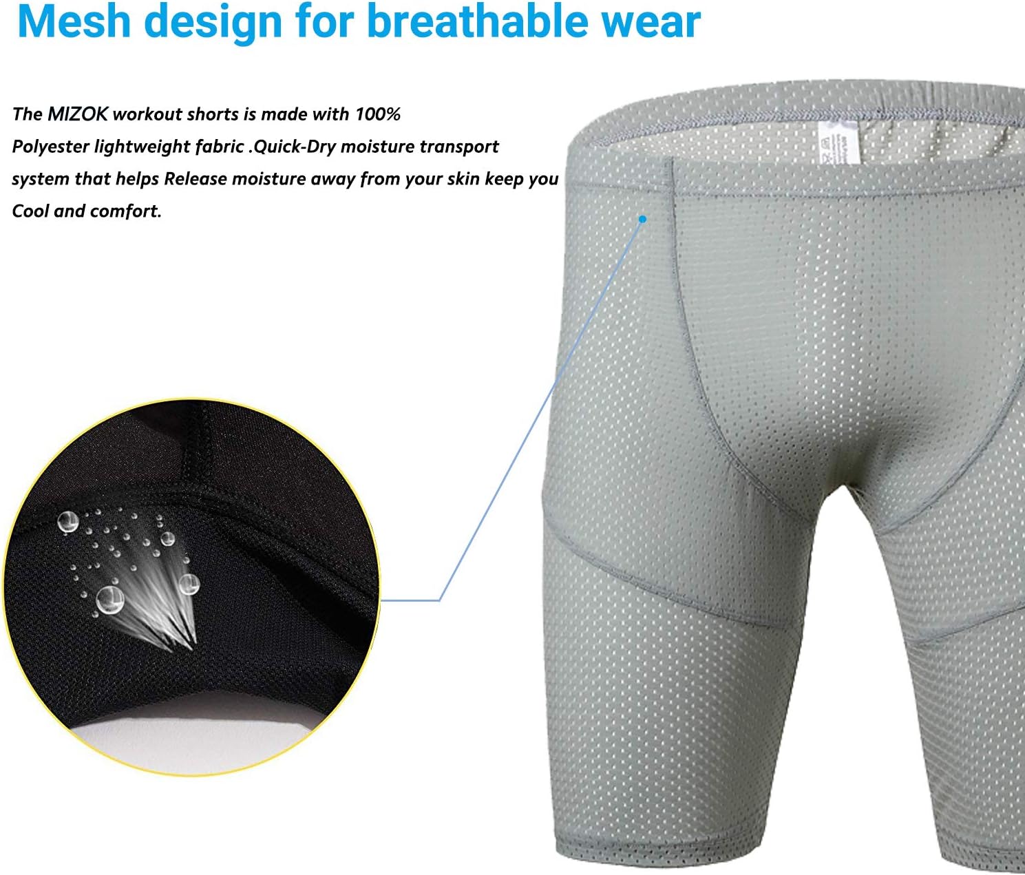 MIZOK Men's Tight Yoga Mesh Training Bodybuilding Gym Workout Shorts Jammer Swimsuit - Image 5