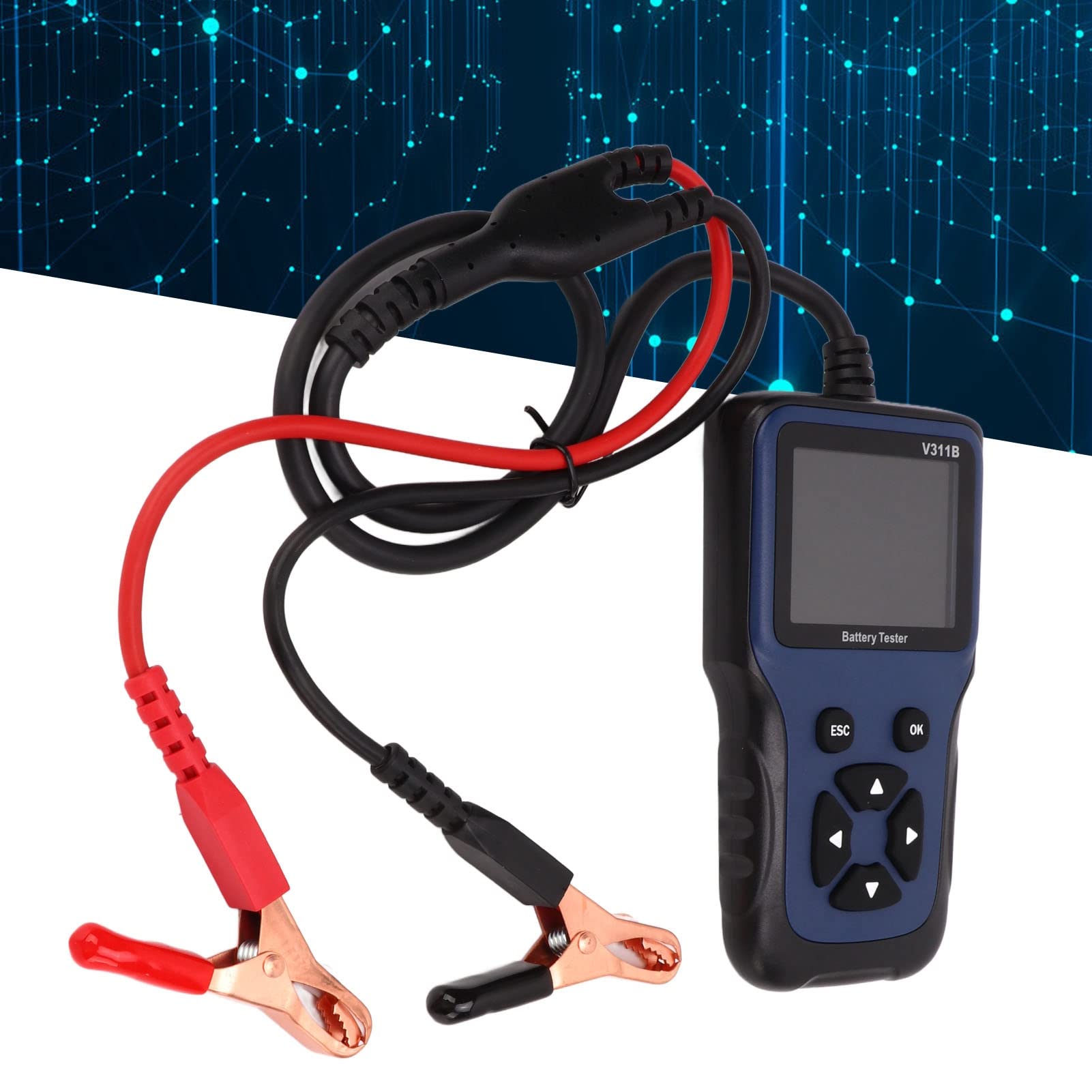 Tester akumulatorów samochodowych HaloVerde 12V 100-2000CCA, analizator alternatorów samochodowych i narzędzie diagnostyczne akumulatorów do akumulatorów AGM, GEL, EFB w