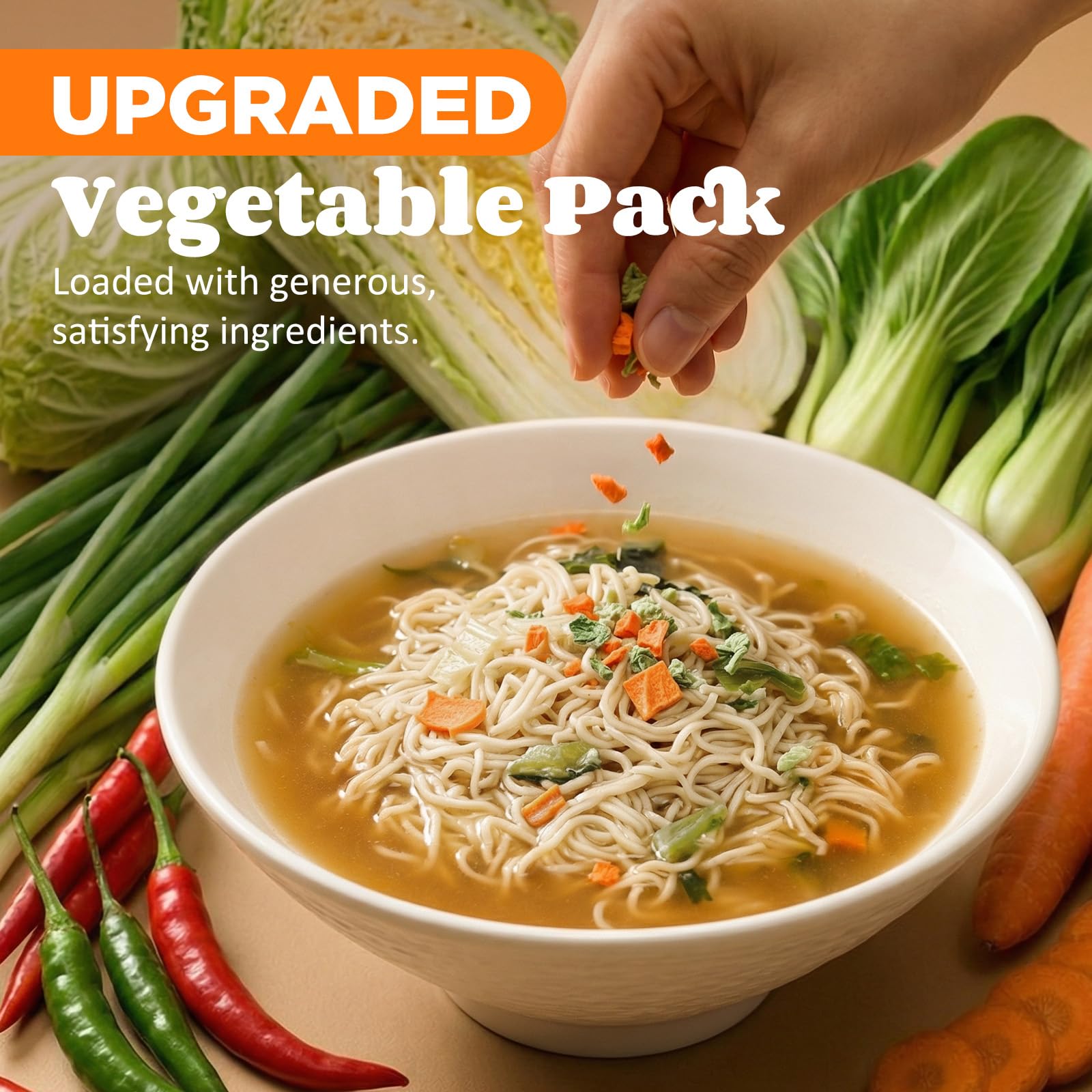 Healspot High Protein Instant Ramen Variety Pack, 6 Pack Non Fried Ramen Broth, 32g Plant Based Protein, Low Fat, Low Carb, Non GMO, Keto Friendly & Plant Based (Golden-Chicken,Smoky-Beef,Classic-Pork）