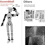 Assemblé T13 Figure d'action avec support, 3D Imprimé Dummy 13 Figure d'action assemblée, Robot entièrement articulé, facile 13 Figure d'action, Accessoires inclus, Arrêt de mouvement Animation, Cadeau