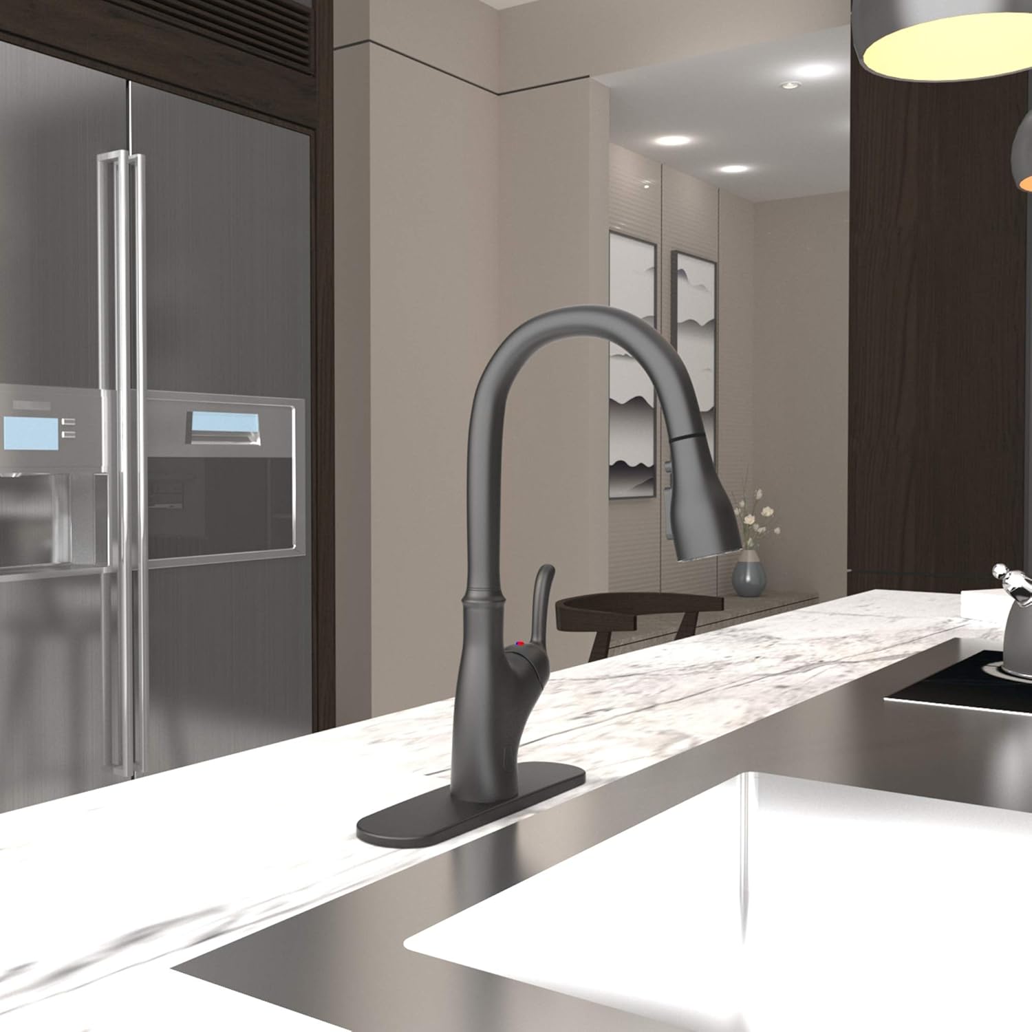 Pull Down Touchless Single Handle Kitchen Faucet