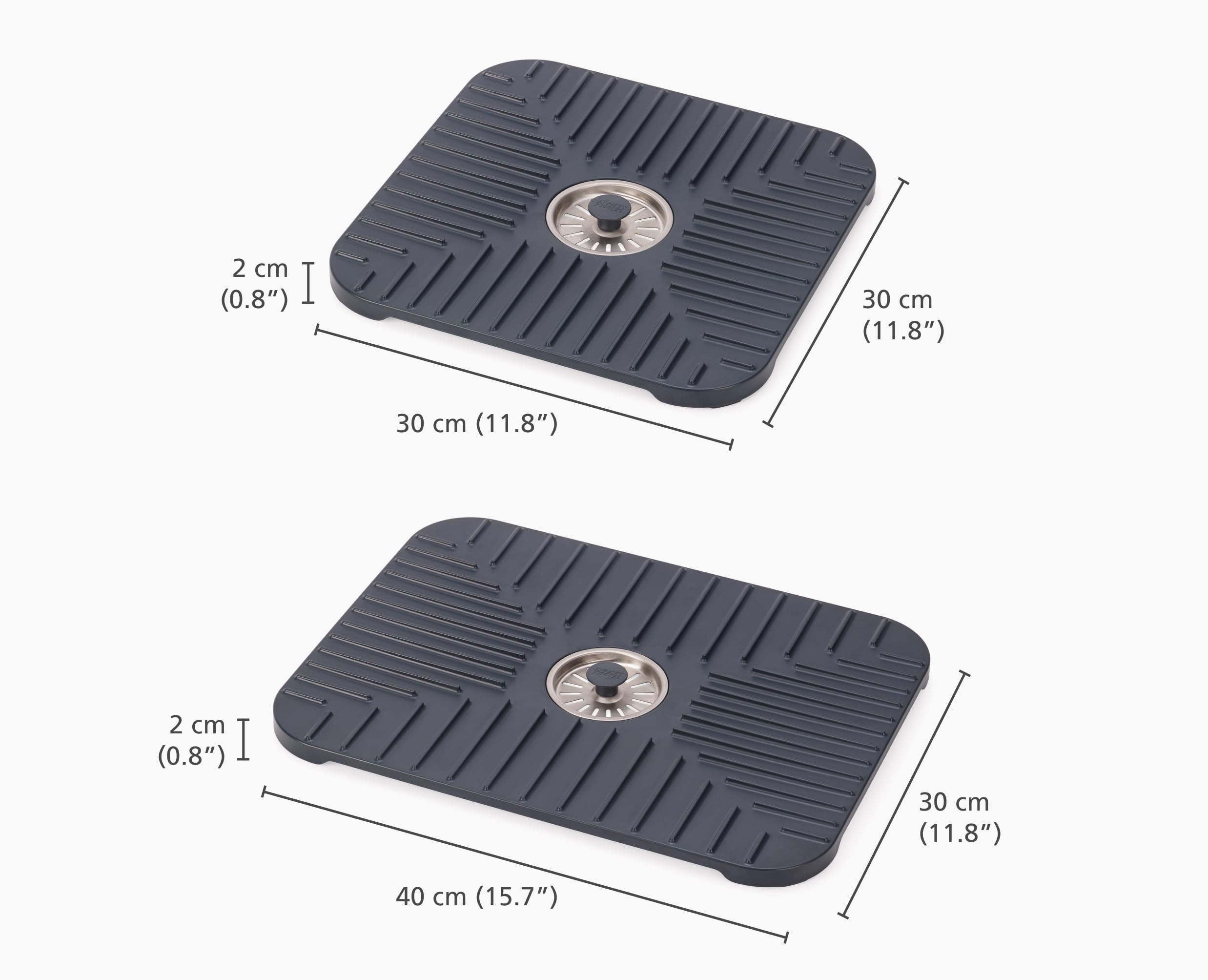 Joseph Joseph SinkShield Sink Saver Mat with Draining Plug, Protects Sink, Glasses, Dishes, Removable Plug, Non-Slip, Quick Drainage - Image 4