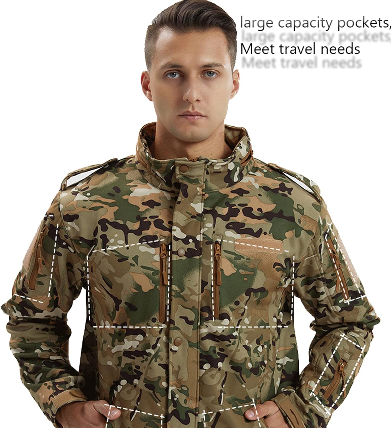 Hooded Men's Jacket-Casual Autumn Cotton Military Windproof Jacket Thicken Hooded Winter Cargo Coat Hoodies Sweatshirt