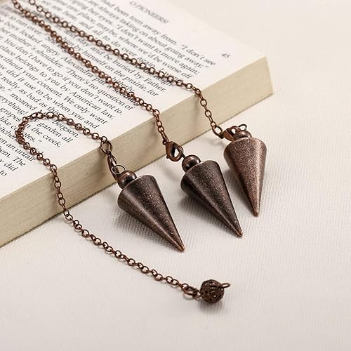 Miniatura 2 de Top Plaza Péndulo de punto espiritual de cobre de metal de bronce para la curación de la adivinación radiestesia Wicca equilibrio de cono puntiagudo