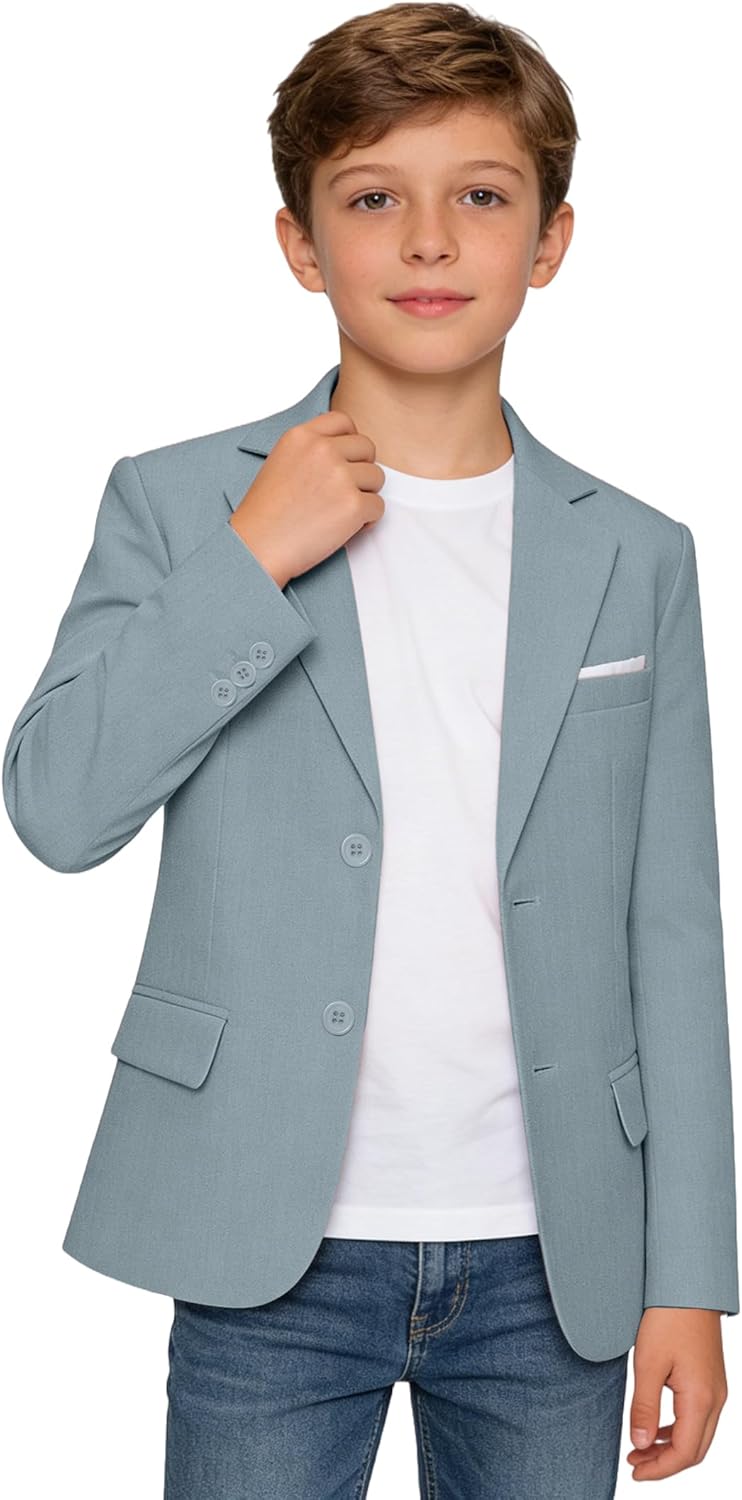 Boys Suits Blazer Linen Suit Jackets for Boy Sport Coat Casual 2 Buttons Kids Blazer for Boys Formal Jacket for School