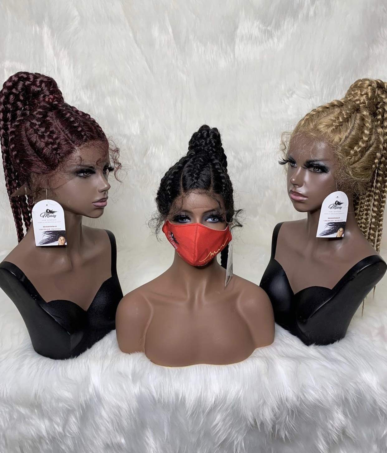 Braided cornrow wig made with full lace human hair wig.it’s 18-20inches long.Allow 1-2weeks processsing time.