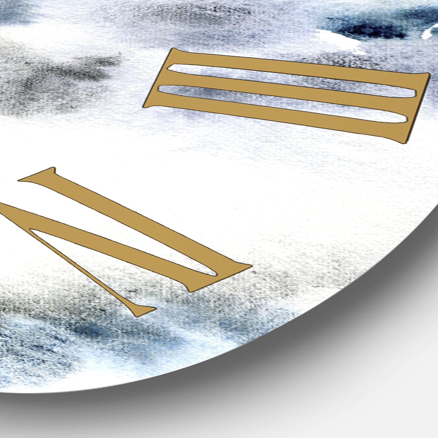 Modern Wall Clock 'Abstract of Dark Blue Clouds IV' Abstract & Fractals Large Wall Clock for Home Decor