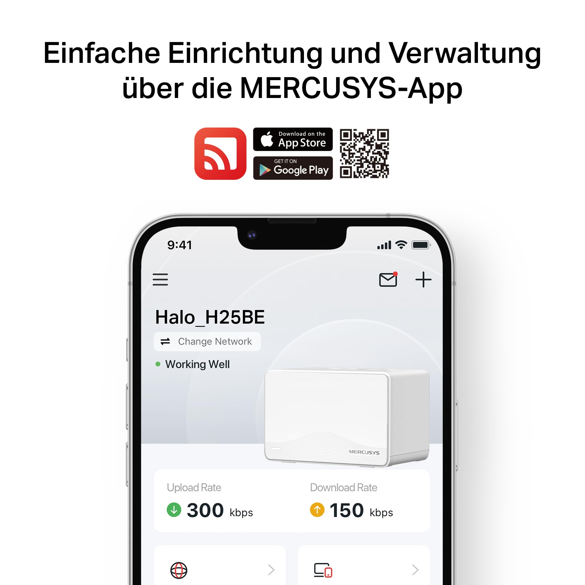 Mercusys Halo H25BE Mesh WLAN Set (2er-Pack), Wi-Fi 7 BE3600 Dualband-Router & Repeater, 3 × Gigabit-Anschlüsse pro Einheit, MU-MIMO, WPA3, Kindersicherung, empfohlen für Häuser mit 2–4 Schlafzimmern