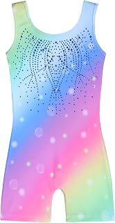 Kid Girls Gymnastic Leotard Sparkly Shiny Diamond Ballet Outfit